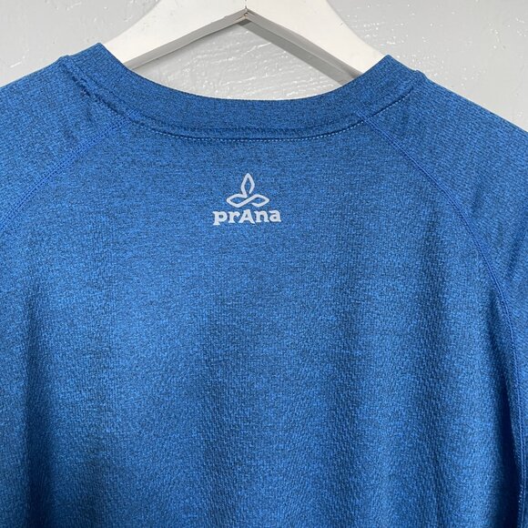 Prana Men XL Blue Short sleeve Crew Shirt Technical Athletic Workout Outdoor - Picture 8 of 9